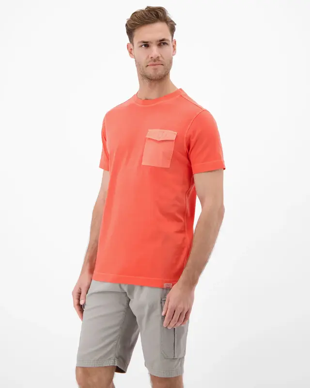 Lerros T-Shirt met Borstzak - Vivid Red
