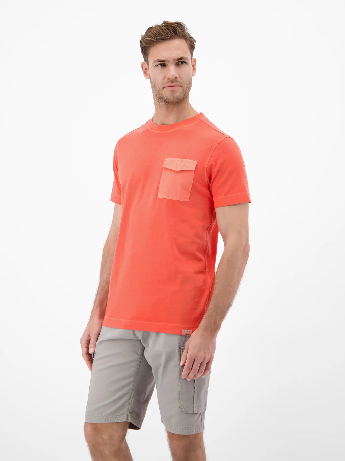 Lerros T-Shirt met Borstzak - Vivid Red