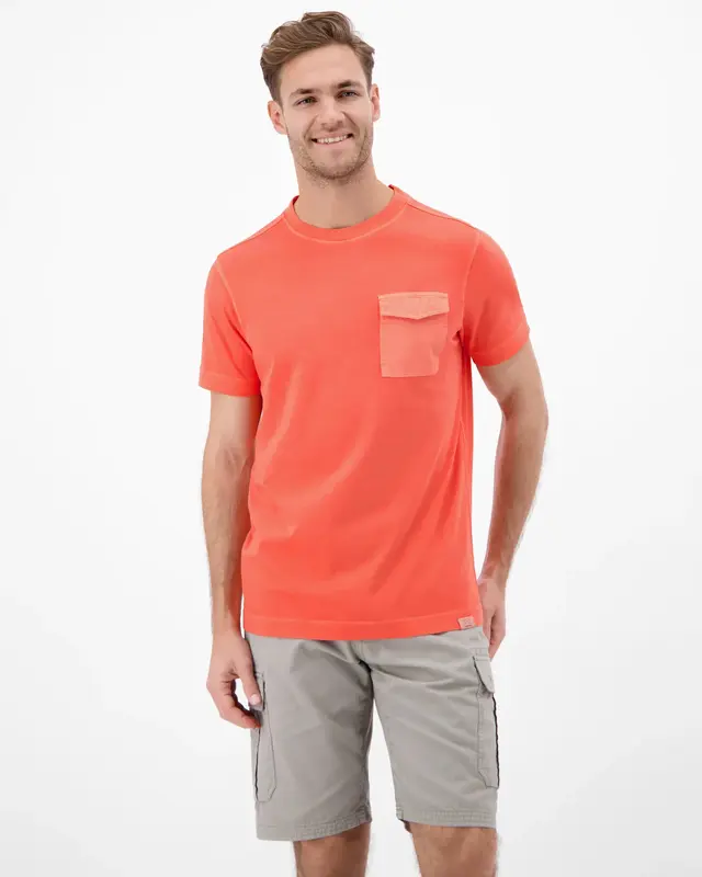 Lerros T-Shirt met Borstzak - Vivid Red