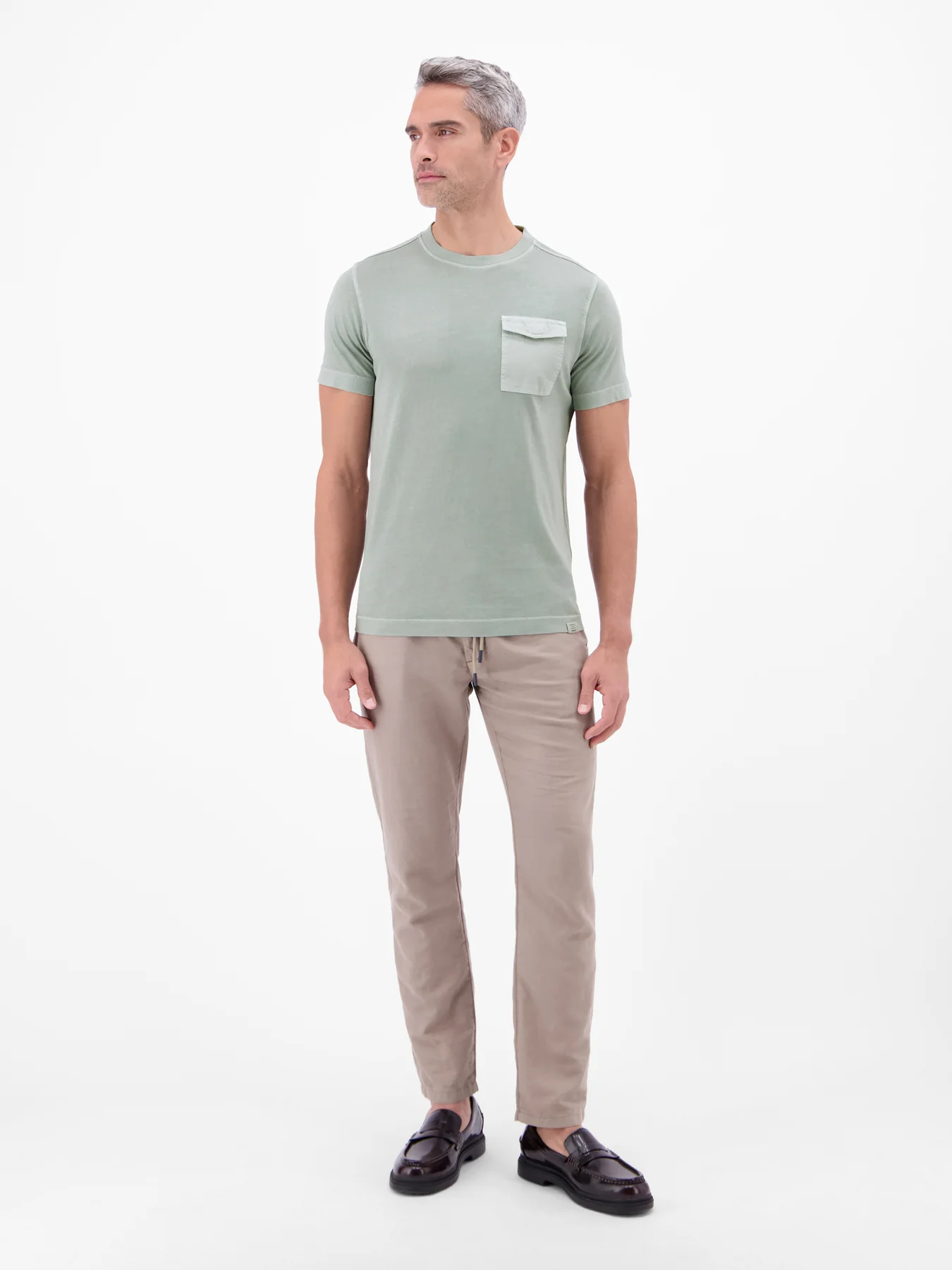 Lerros T-Shirt met Borstzak - Storm Grey