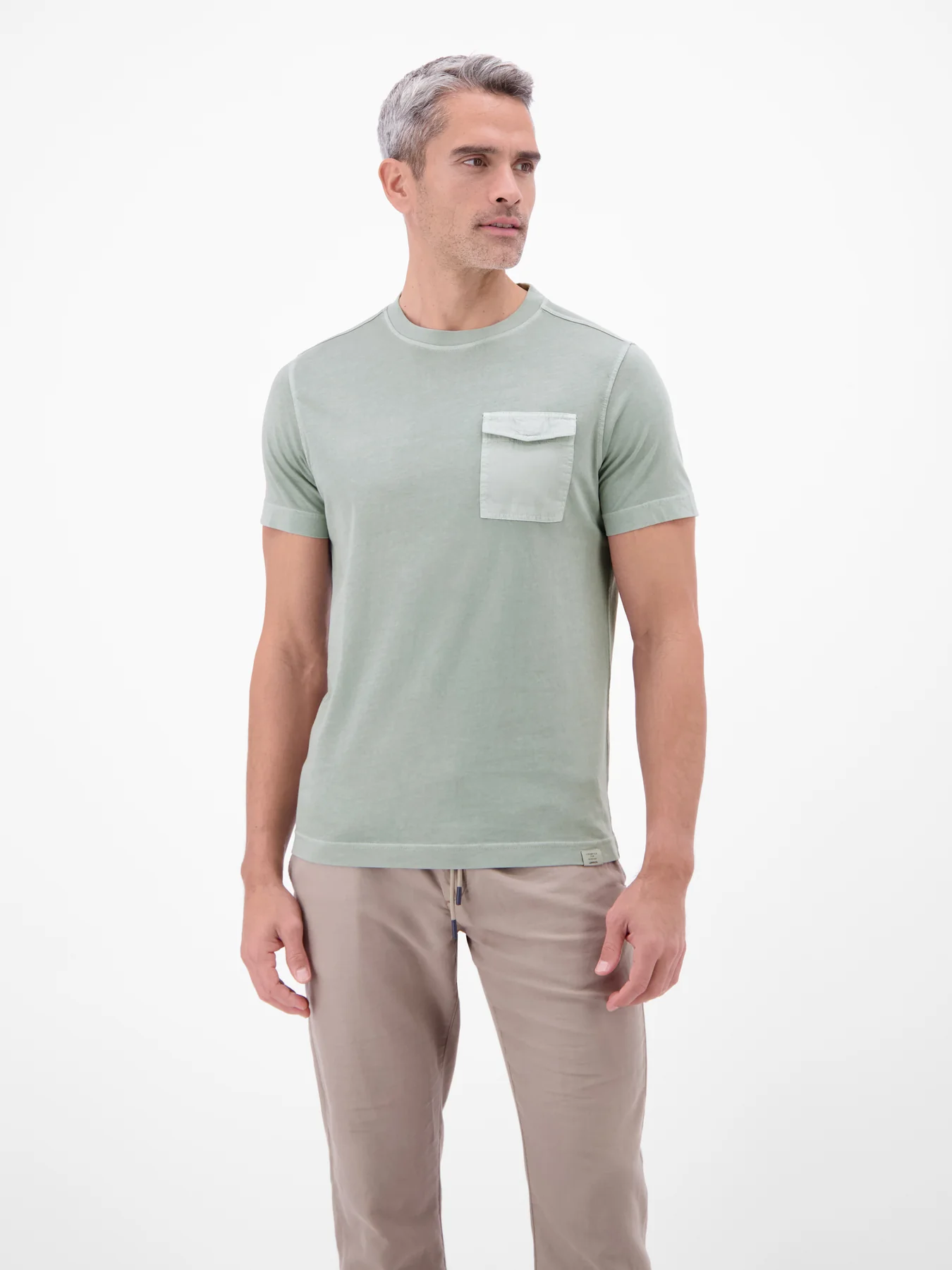 Lerros T-Shirt met Borstzak - Storm Grey
