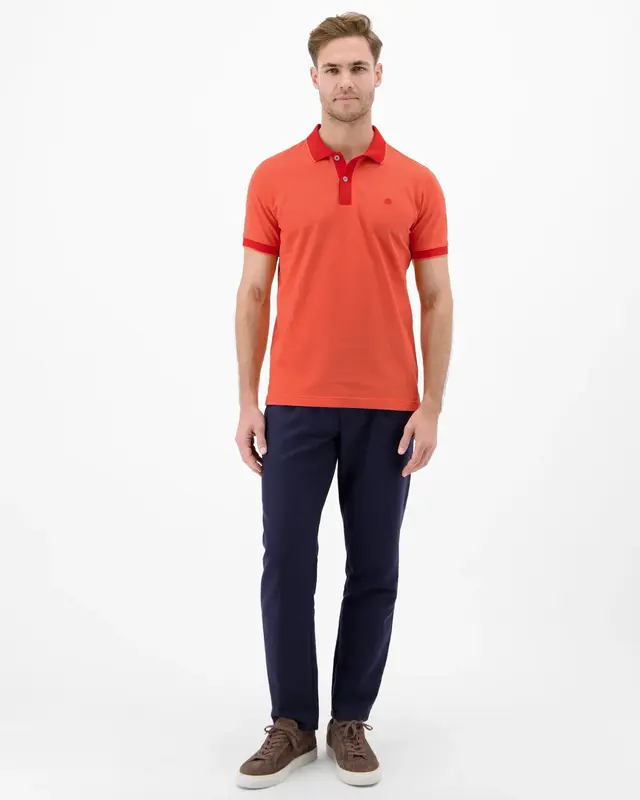 Lerros Poloshirt, Tweekleurig - Vivid Red