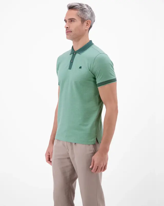 Lerros Poloshirt, Tweekleurig - Soft Teal