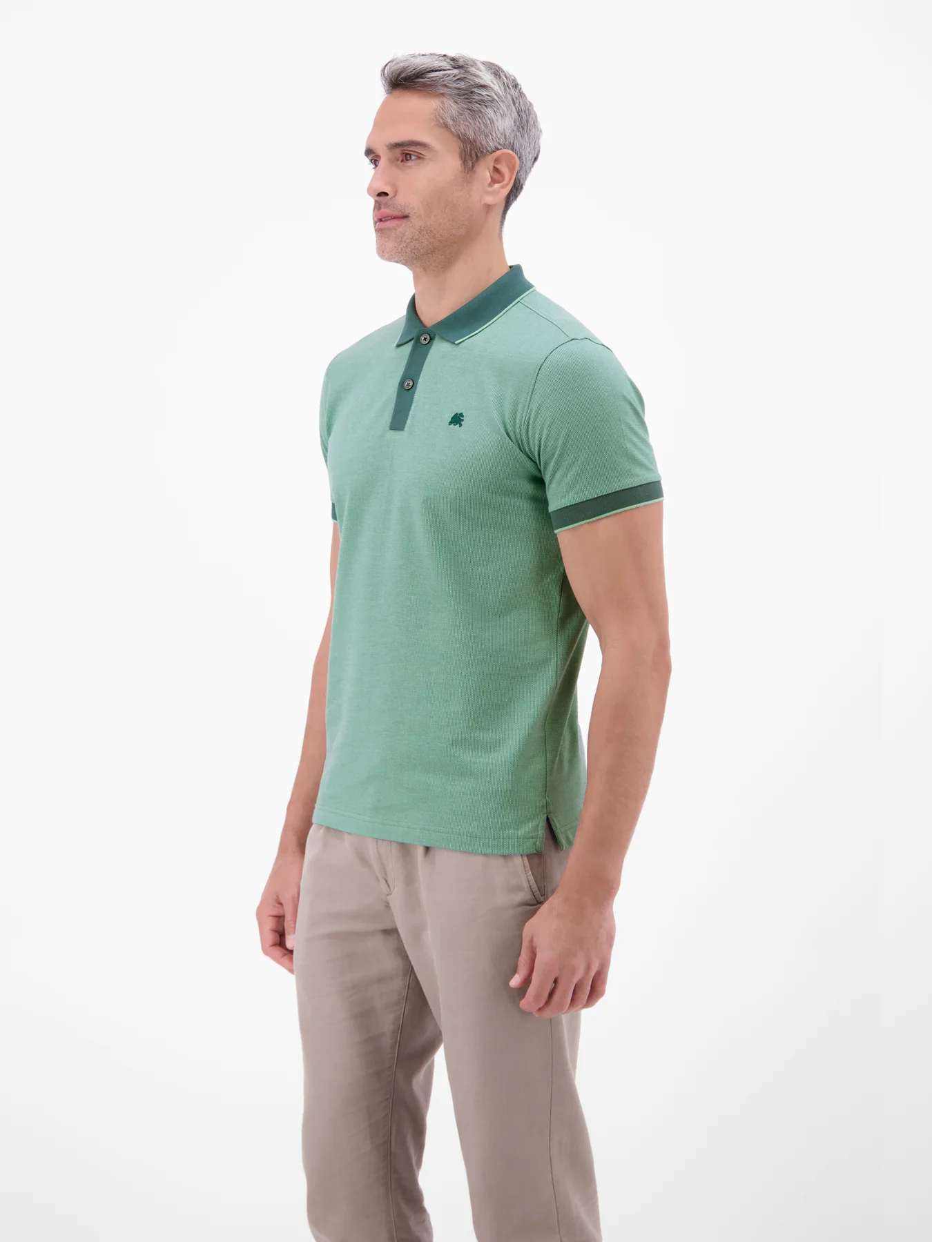 Lerros Poloshirt, Tweekleurig - Soft Teal