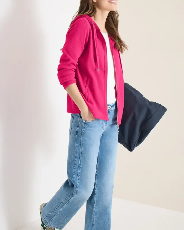 Cecil Cardigan mit Kapuze - Beetroot Pink