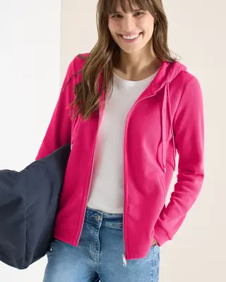 Cecil Cardigan mit Kapuze - Beetroot Pink