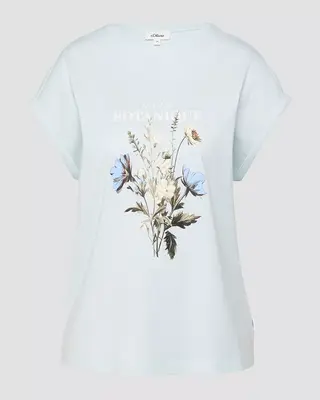 S. Oliver T-Shirt Frontprint - Blue