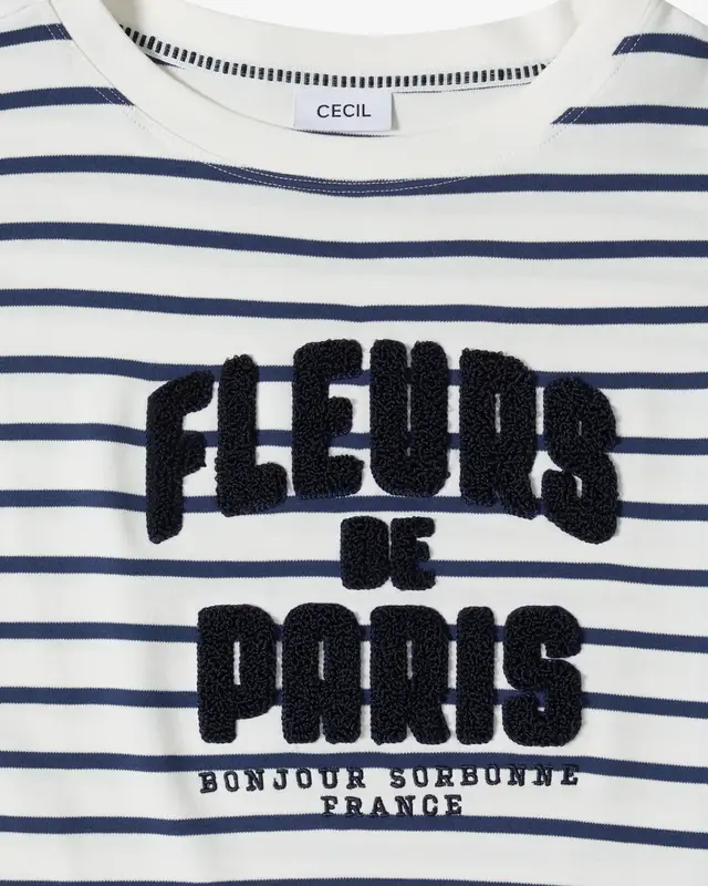 Cecil Shirt mit Wording - Universal Blue