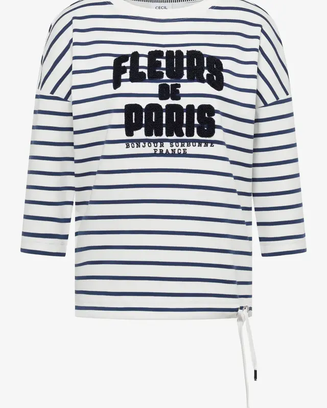 Cecil Shirt met Woordprint - Universal Blue