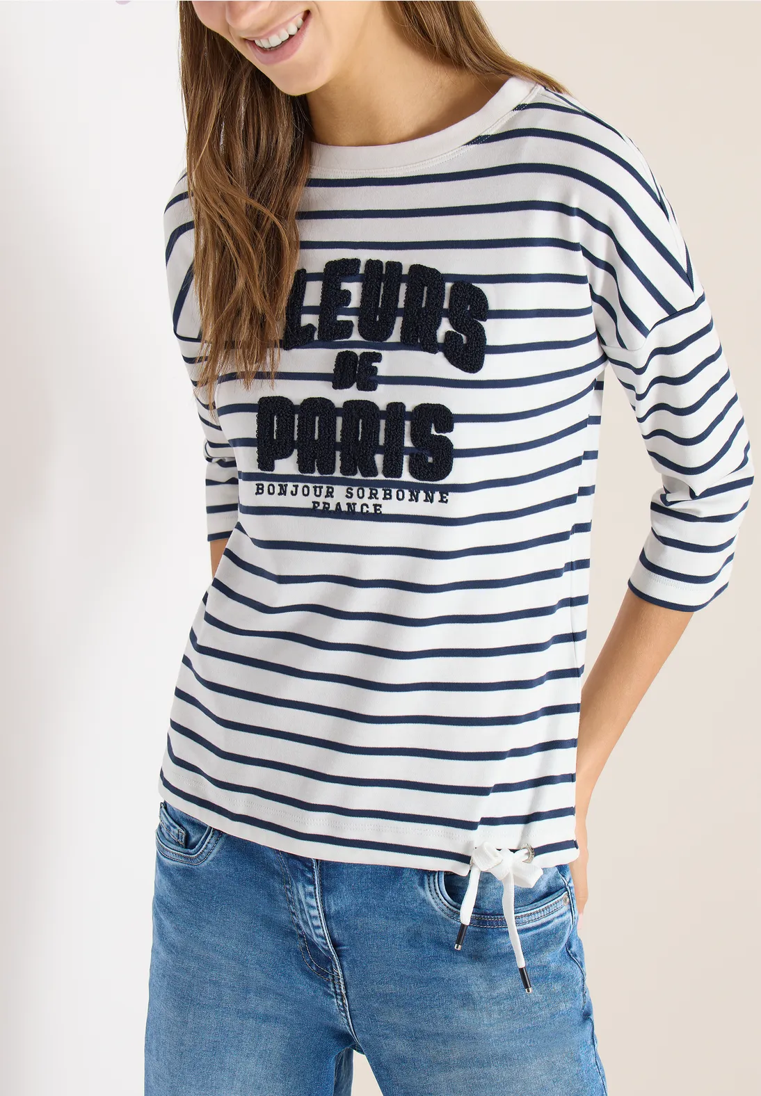 Cecil Shirt mit Wording - Universal Blue