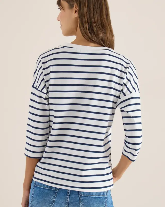 Cecil Shirt met Woordprint - Universal Blue