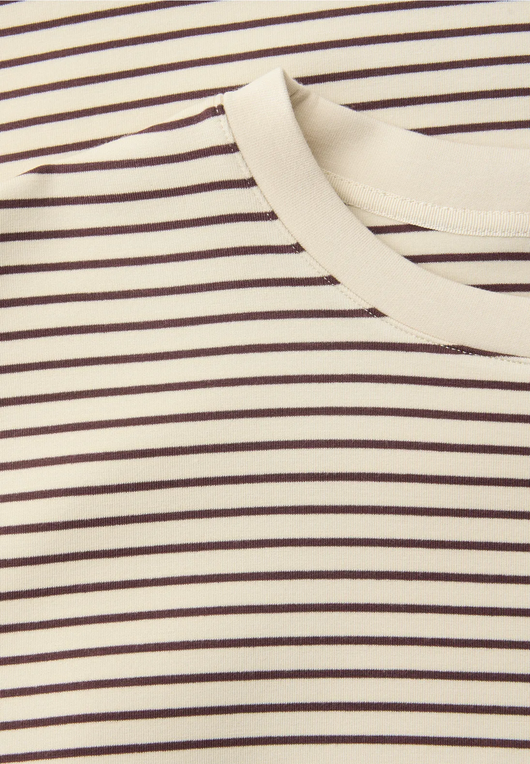 Street One Studio Scuba Shirt with Stripes - Mahogany Brown