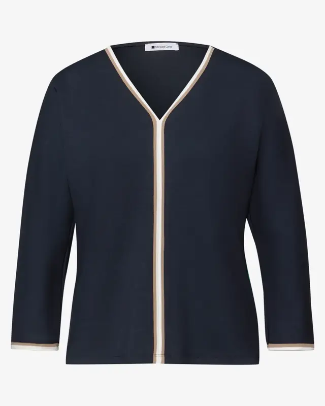 Street One Shirt mit Kontrast - Shadowed Navy