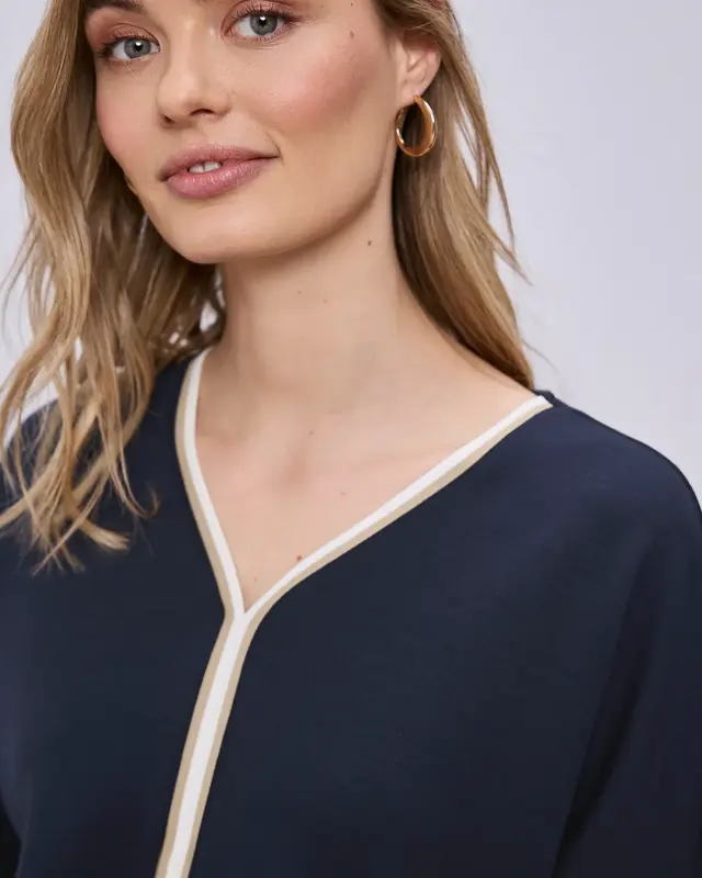 Street One Shirt mit Kontrast - Shadowed Navy