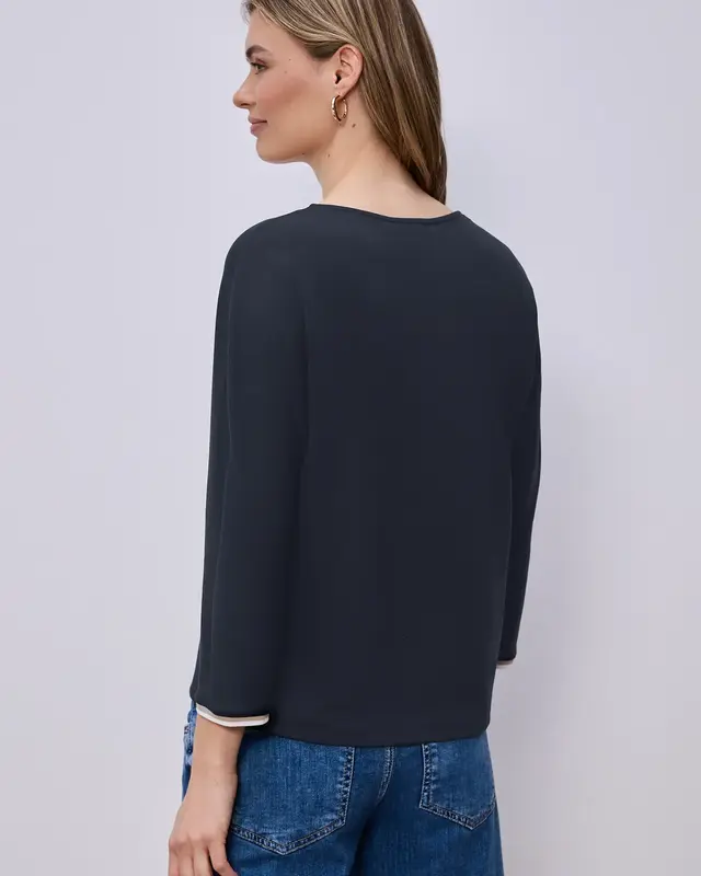 Street One Shirt with Contrast - Shadowed Navy