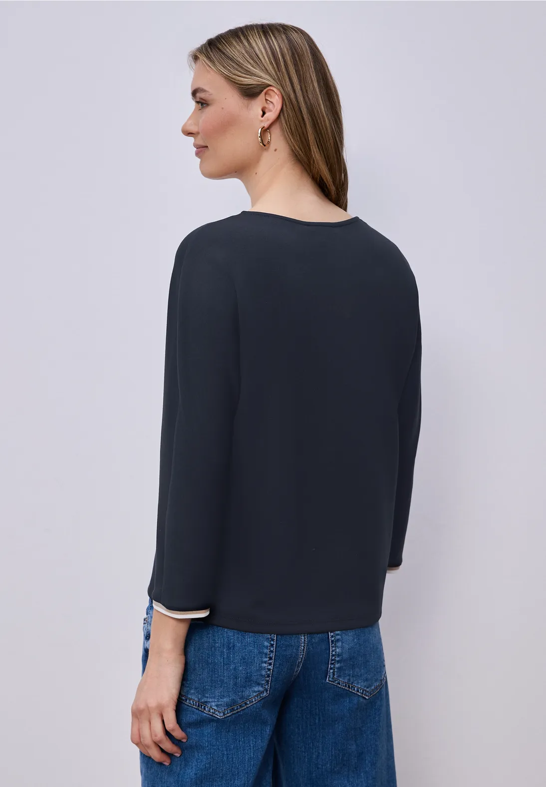 Street One Shirt met Contrast - Shadowed Navy