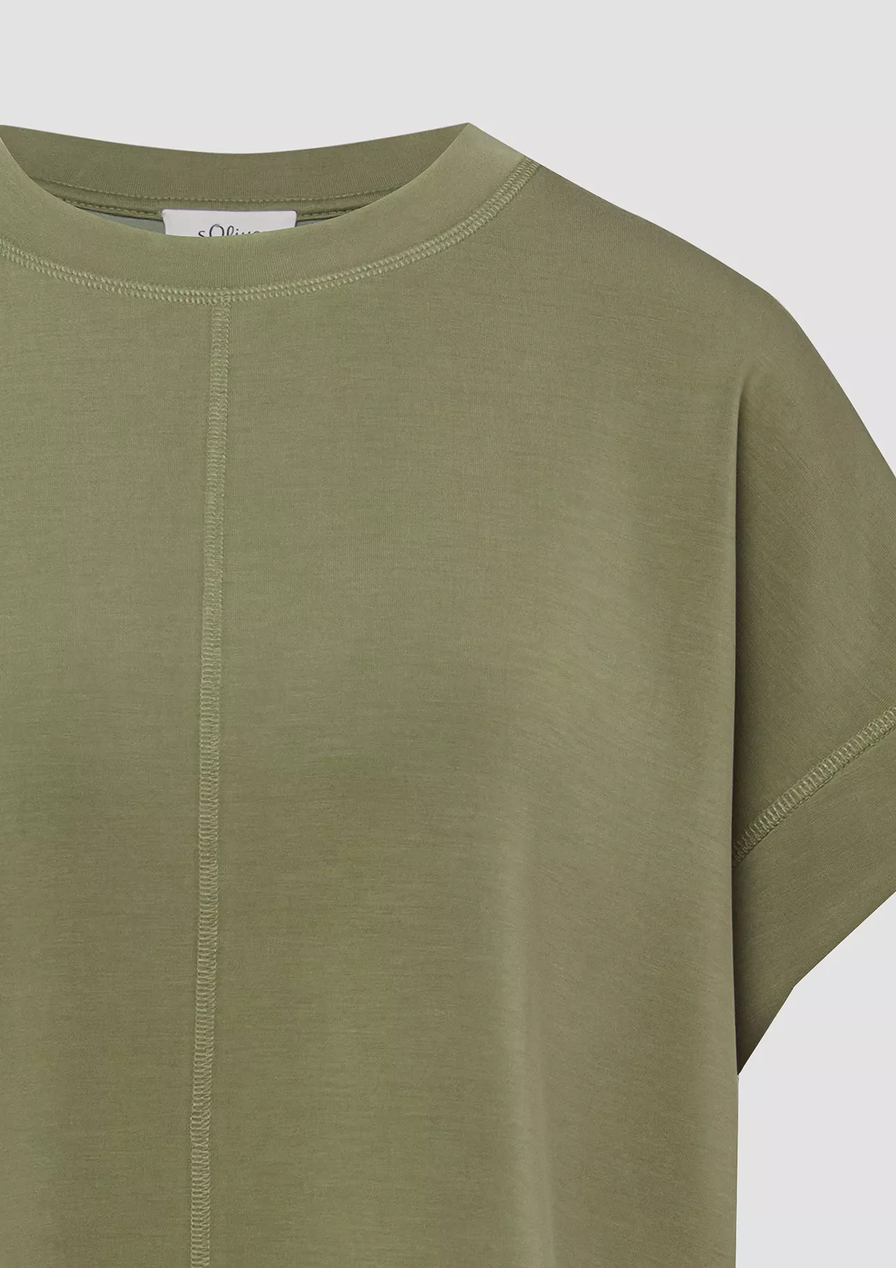 S. Oliver Oversized Scuba Sweatshirt - Olive Green