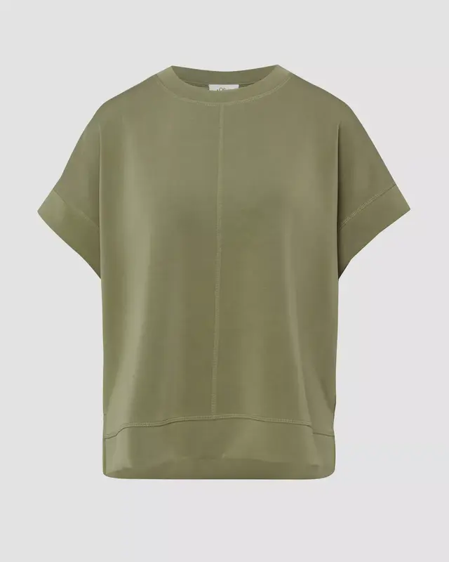 S. Oliver Oversized Scuba Sweatshirt - Olive Green