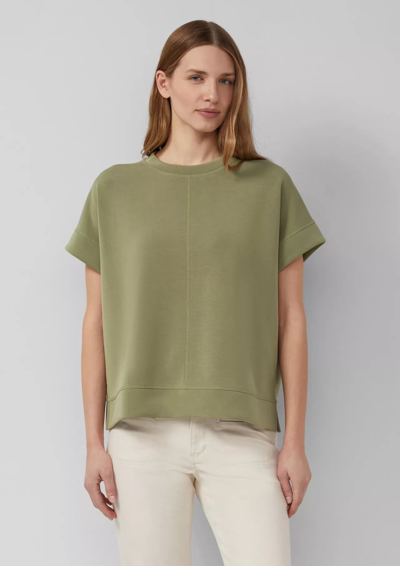S. Oliver Oversized Scuba Sweatshirt - Olive Green
