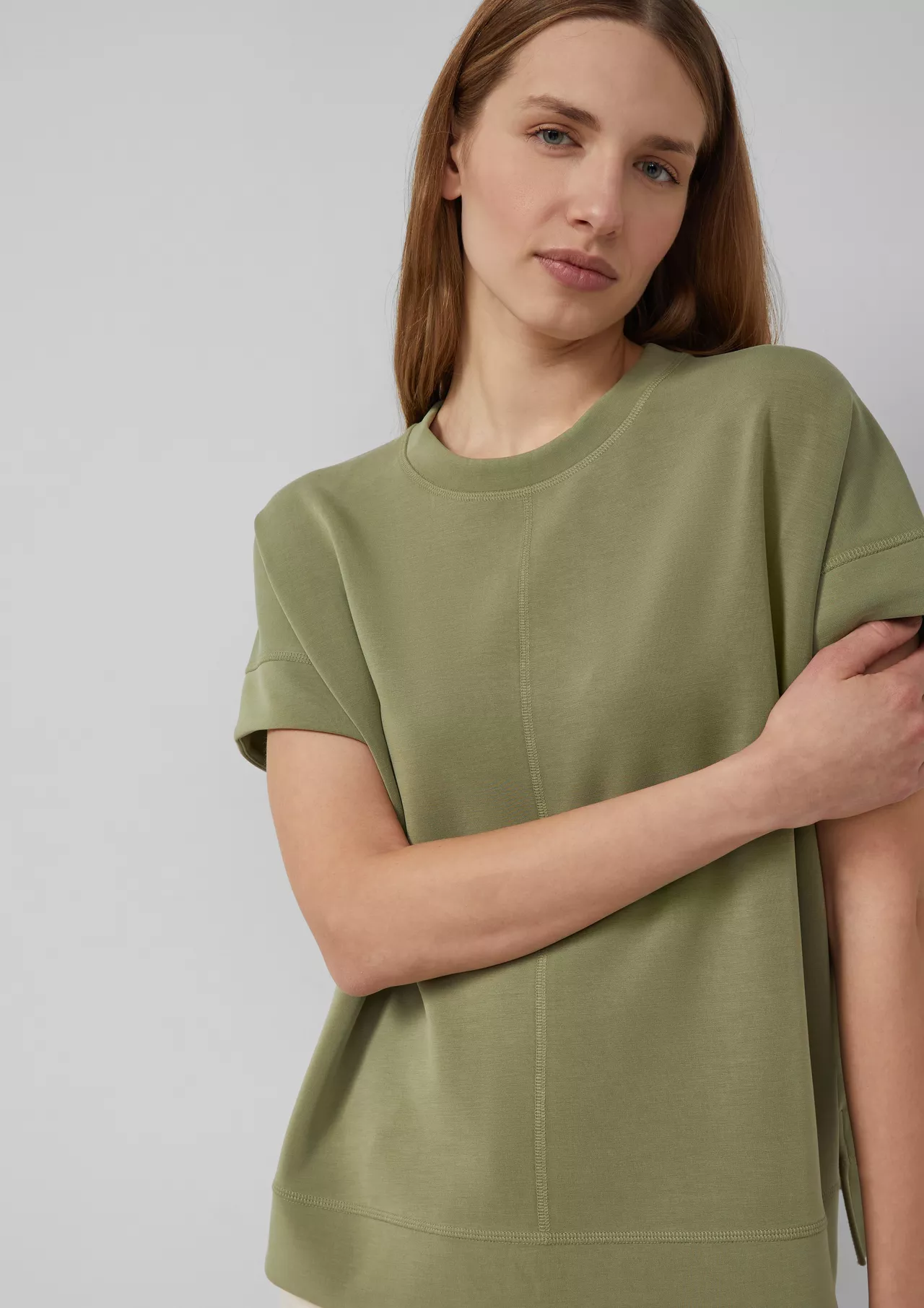 S. Oliver Oversized Scuba Sweatshirt - Olive Green