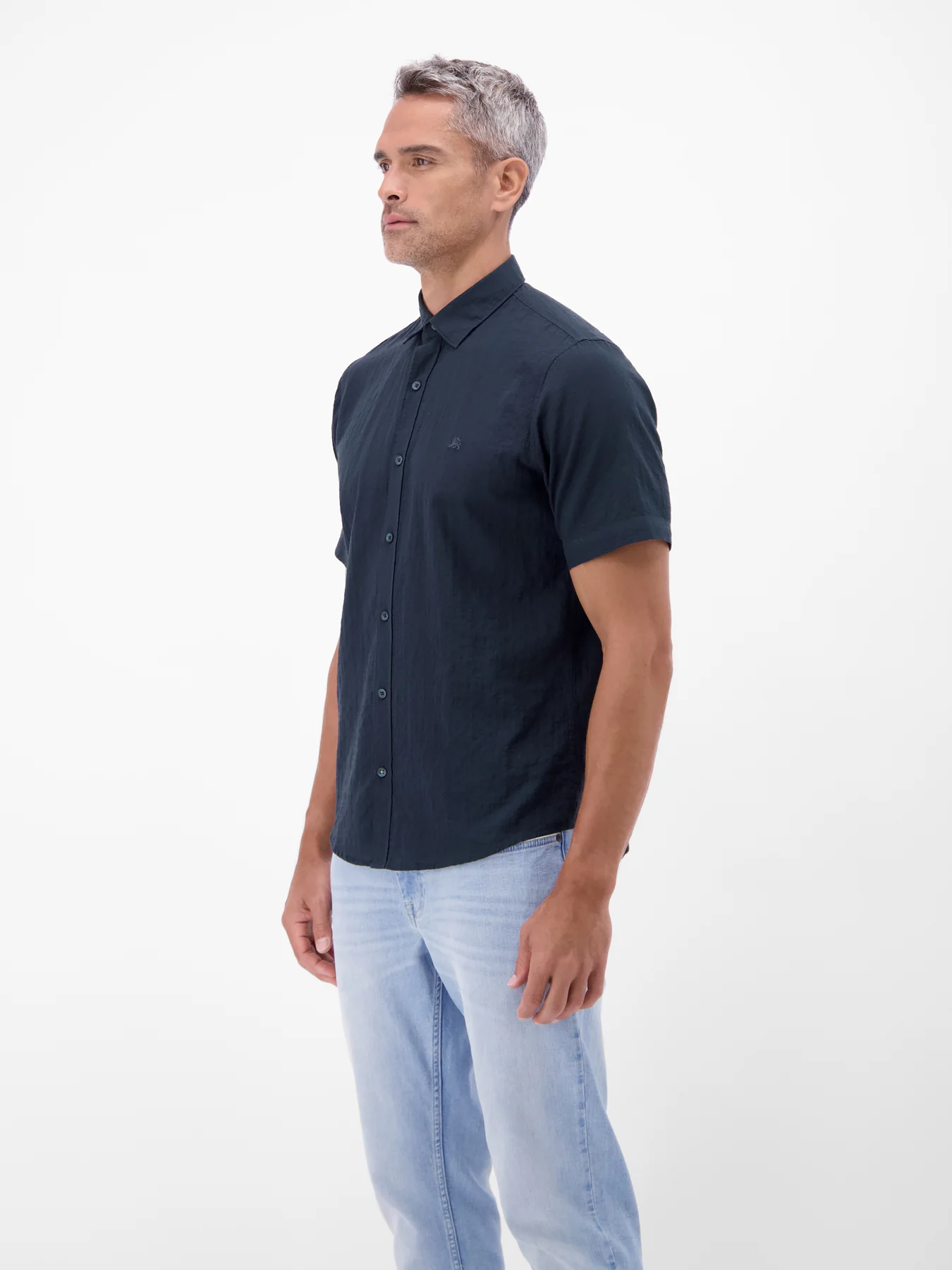 Lerros Overhemd Korte Mouw - Classic Navy