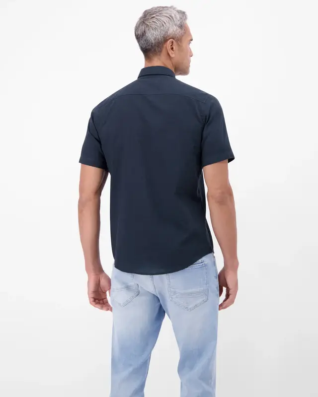 Lerros Overhemd Korte Mouw - Classic Navy