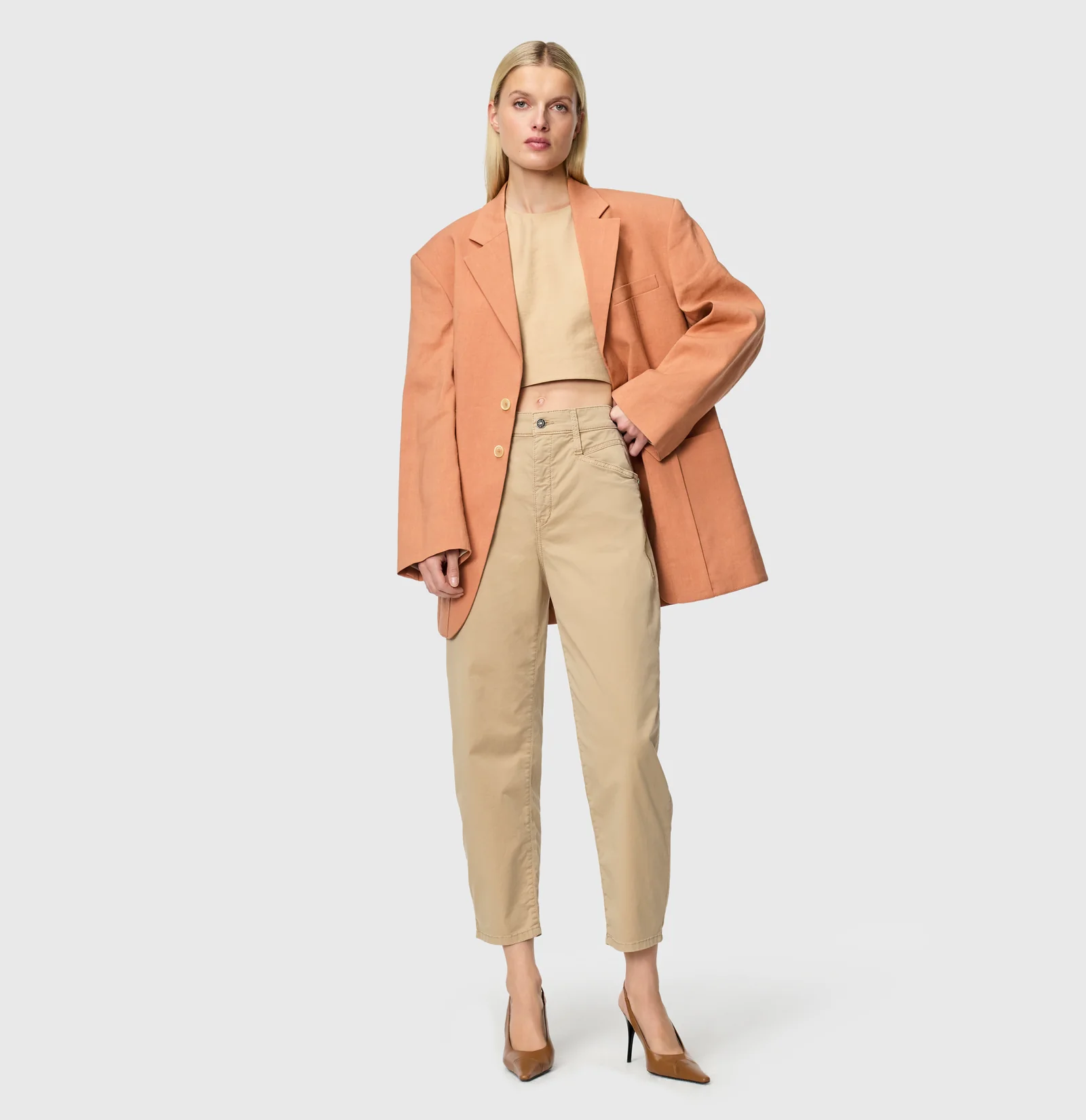 Mac Jeans  Barrel Pants Bora 2.3 Zip - Golden Terra Antique