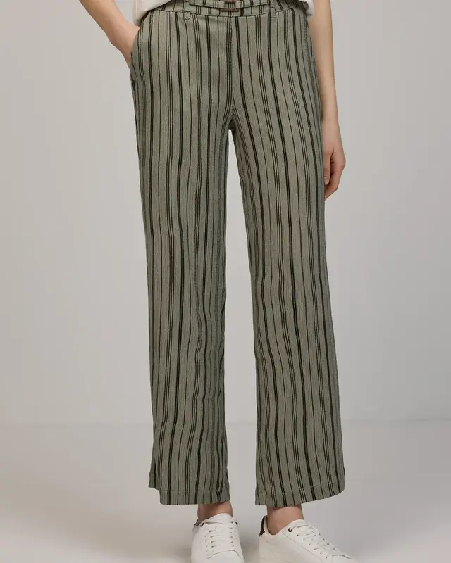 Street One Studio Wide Leg Broek - Lichen Green