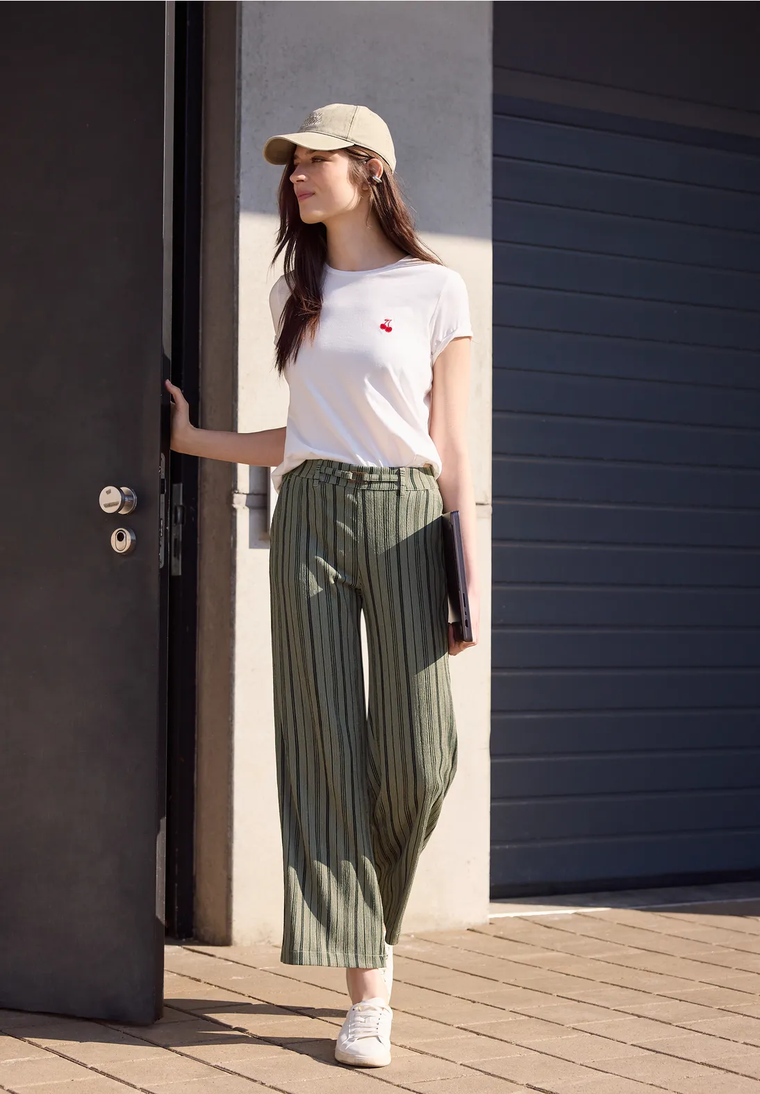 Street One Studio Wide Leg Broek - Lichen Green