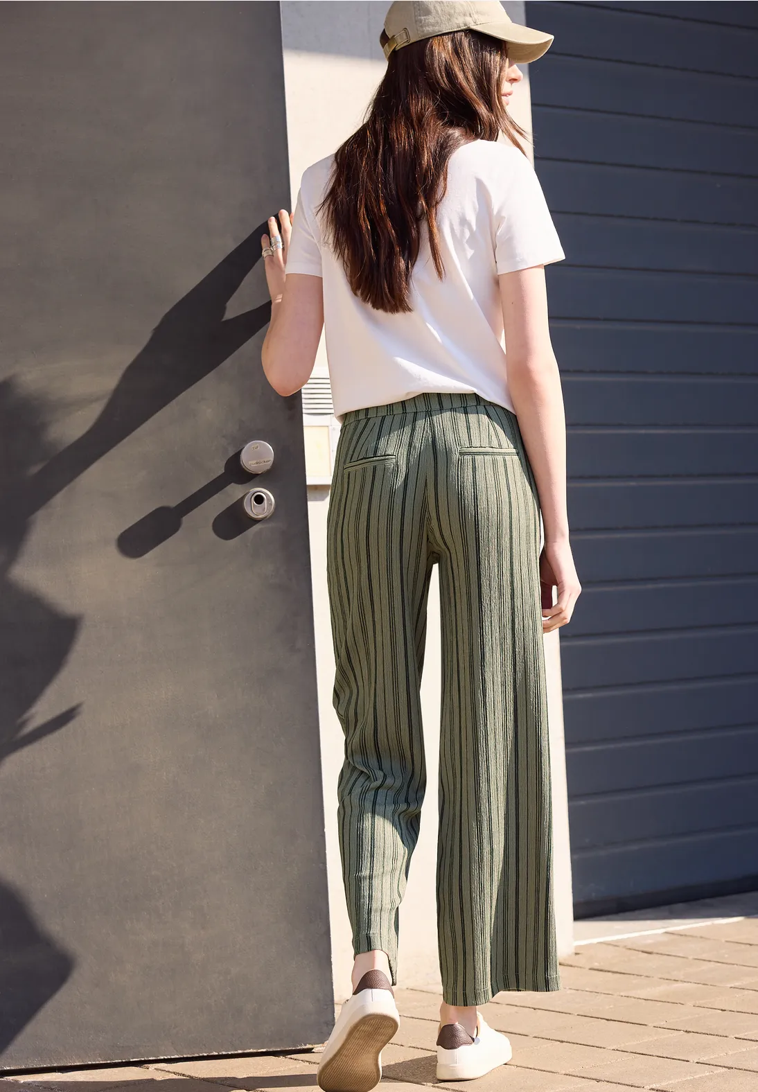 Street One Studio Wide Leg Pants - Lichen Green