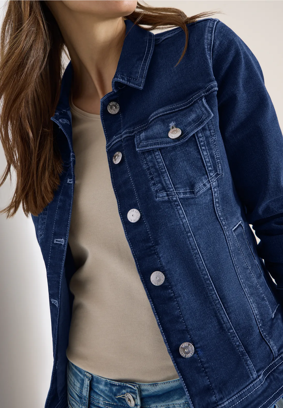 Cecil Denim Jacket - Mid Blue Wash