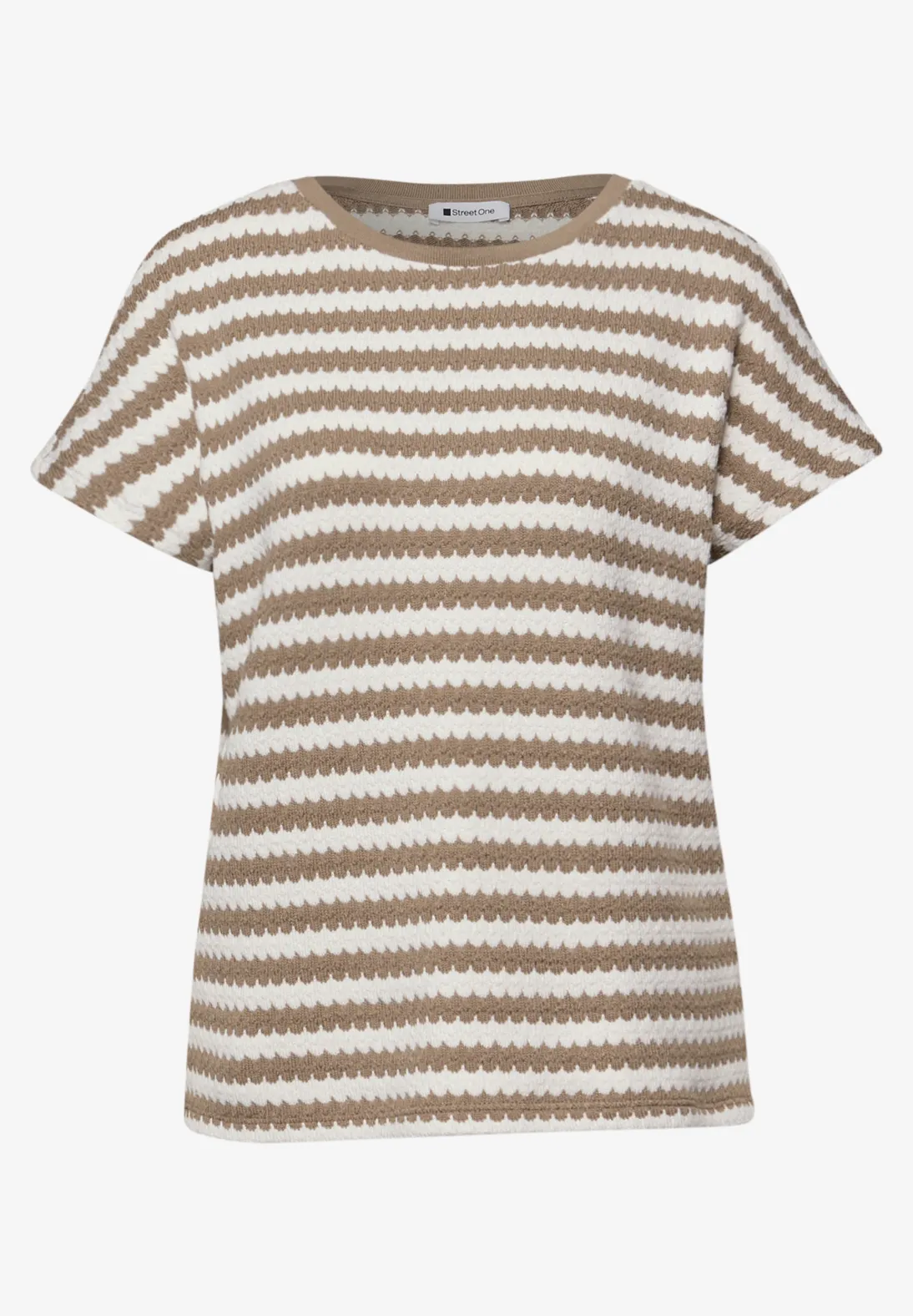 Street One Striped Shirt Christa - Smoke Beige