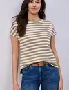 Street One Striped Shirt Christa - Smoke Beige