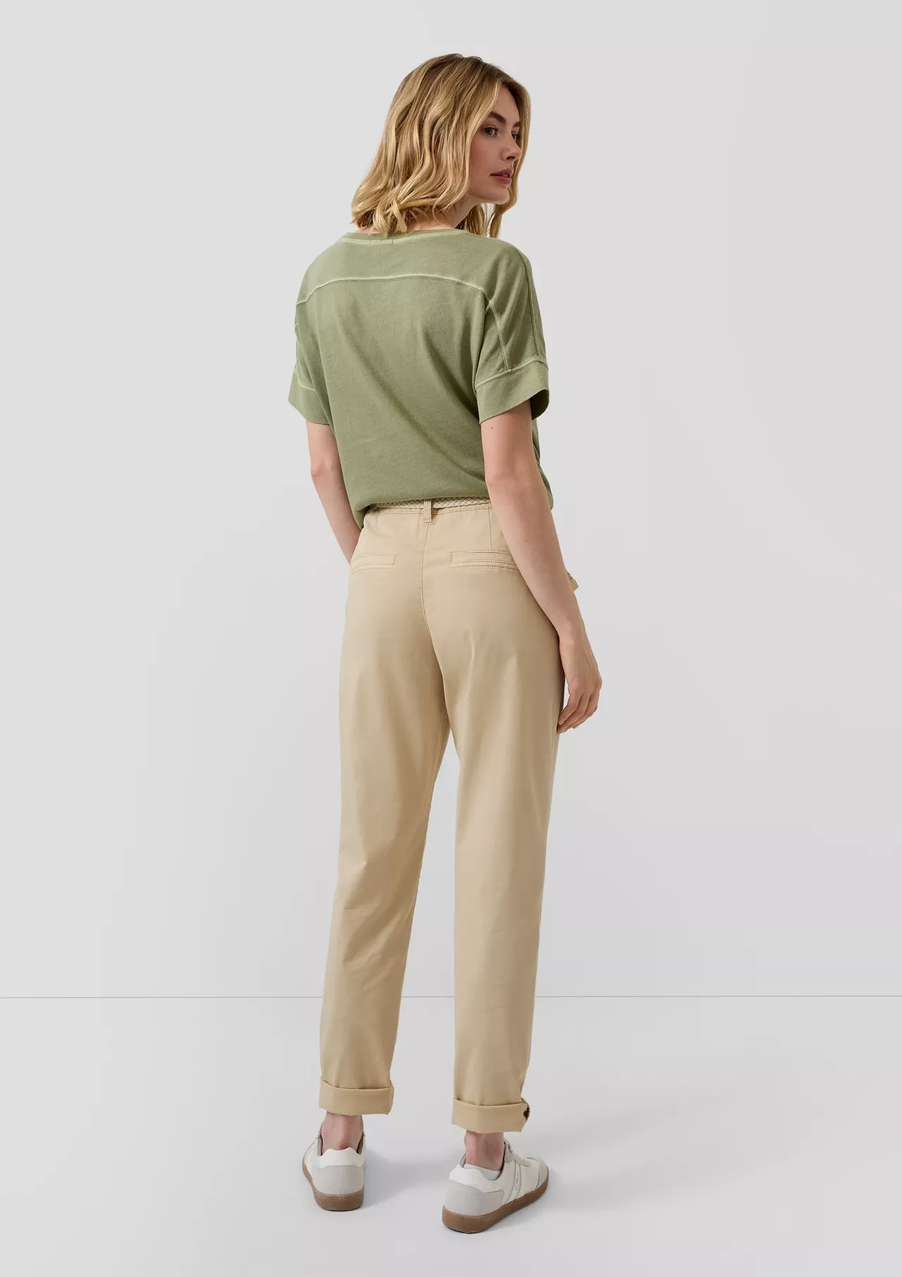 S. Oliver Chino Broek met Riem - Beige