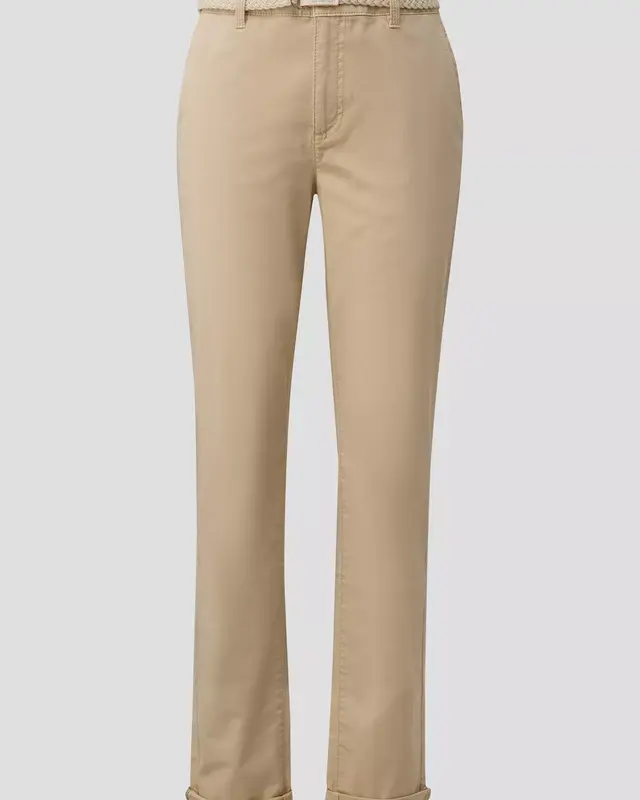 S. Oliver Chino Broek met Riem - Beige