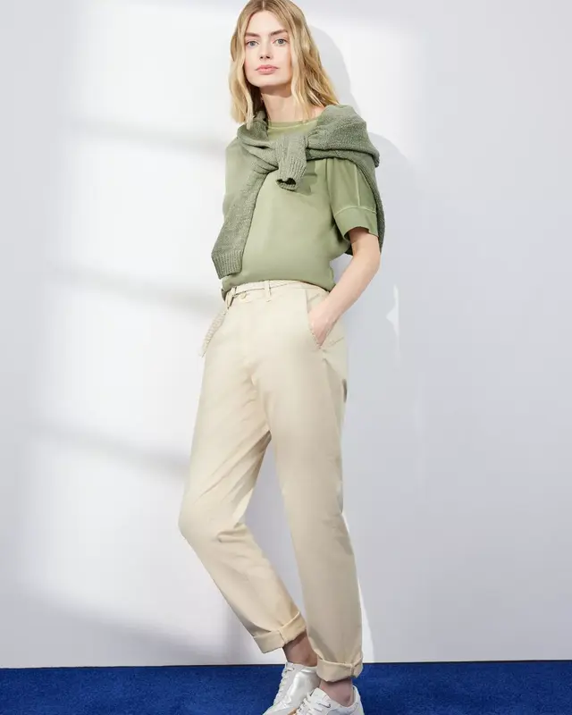 S. Oliver Chino Broek met Riem - Beige