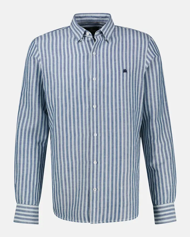 Lerros Leinenmix Hemd mit Streifen - Classic Navy