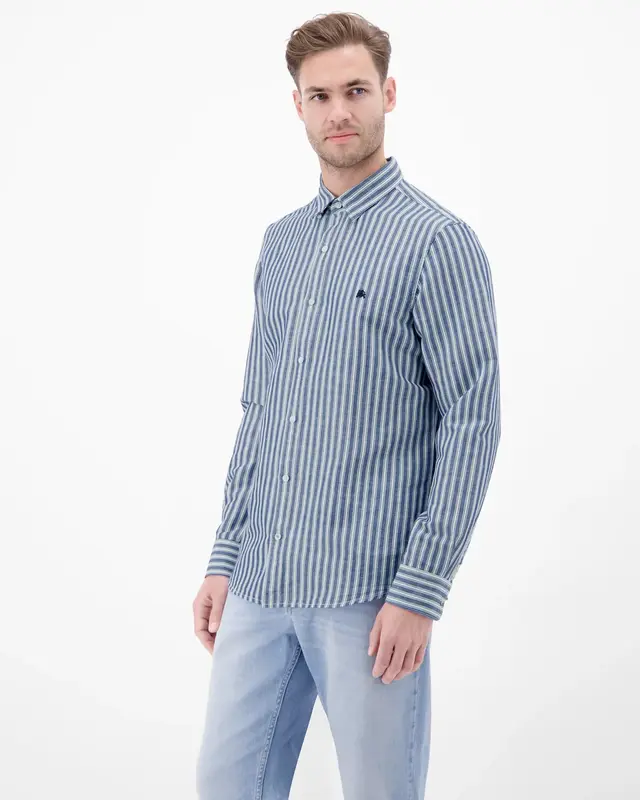 Lerros Linenmix with Stripes - Classic Navy