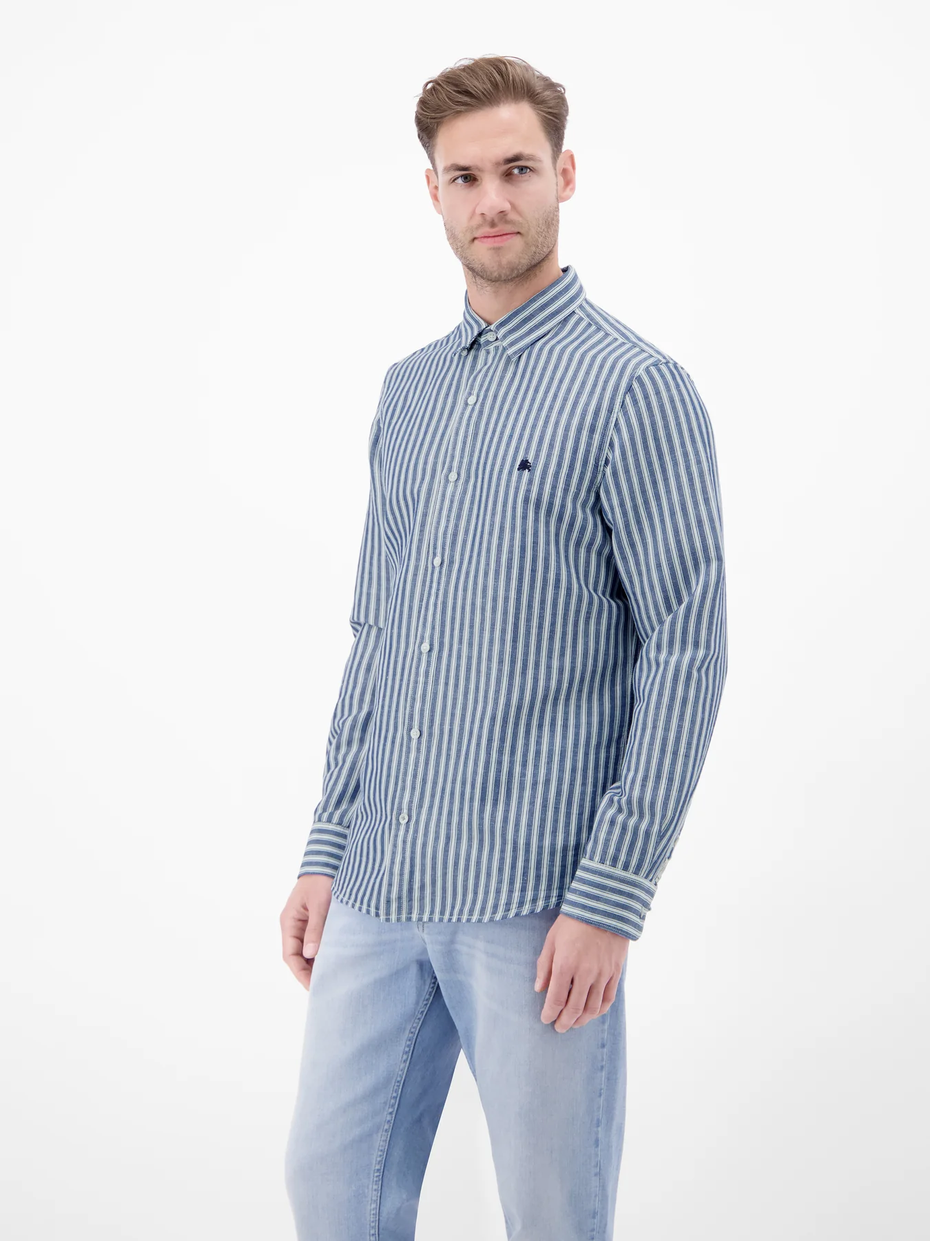 Lerros Linenmix with Stripes - Classic Navy