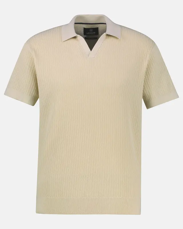 Lerros Poloshirt, Knit Look - Stone