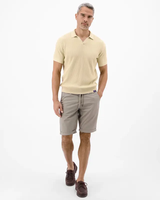 Lerros Poloshirt, Knit Look - Stone