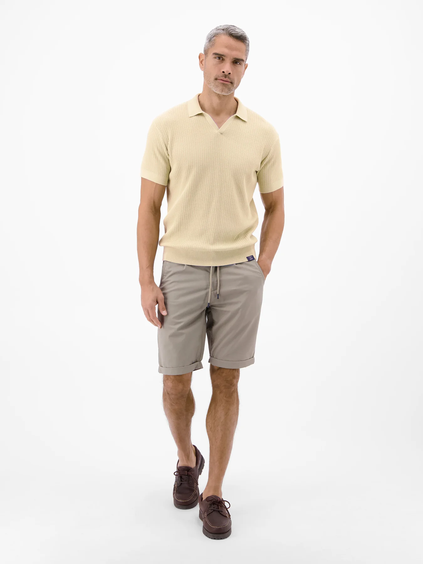Lerros Poloshirt, Strick-Optik - Stone