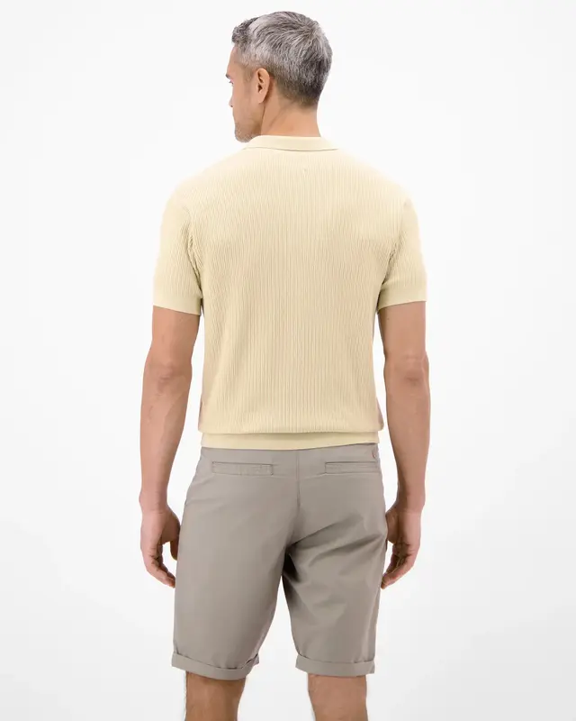 Lerros Poloshirt, Knit Look - Stone