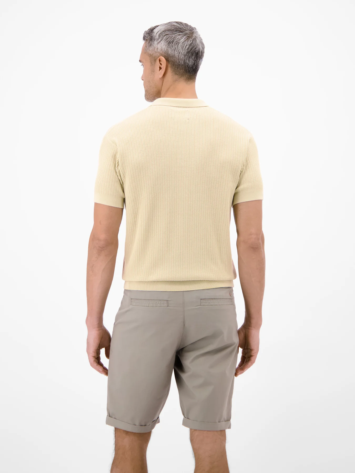 Lerros Poloshirt, Knit Look - Stone