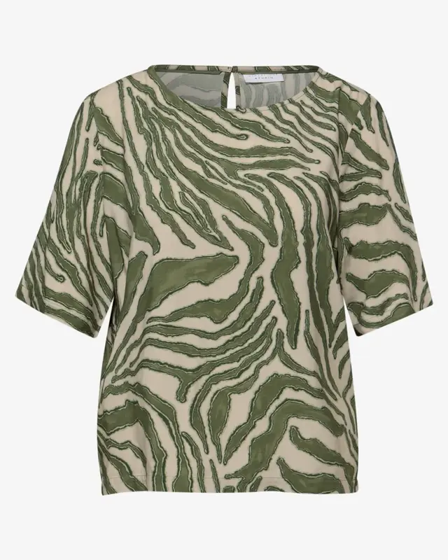 Street One Studio Print Bluse - Lichen Green