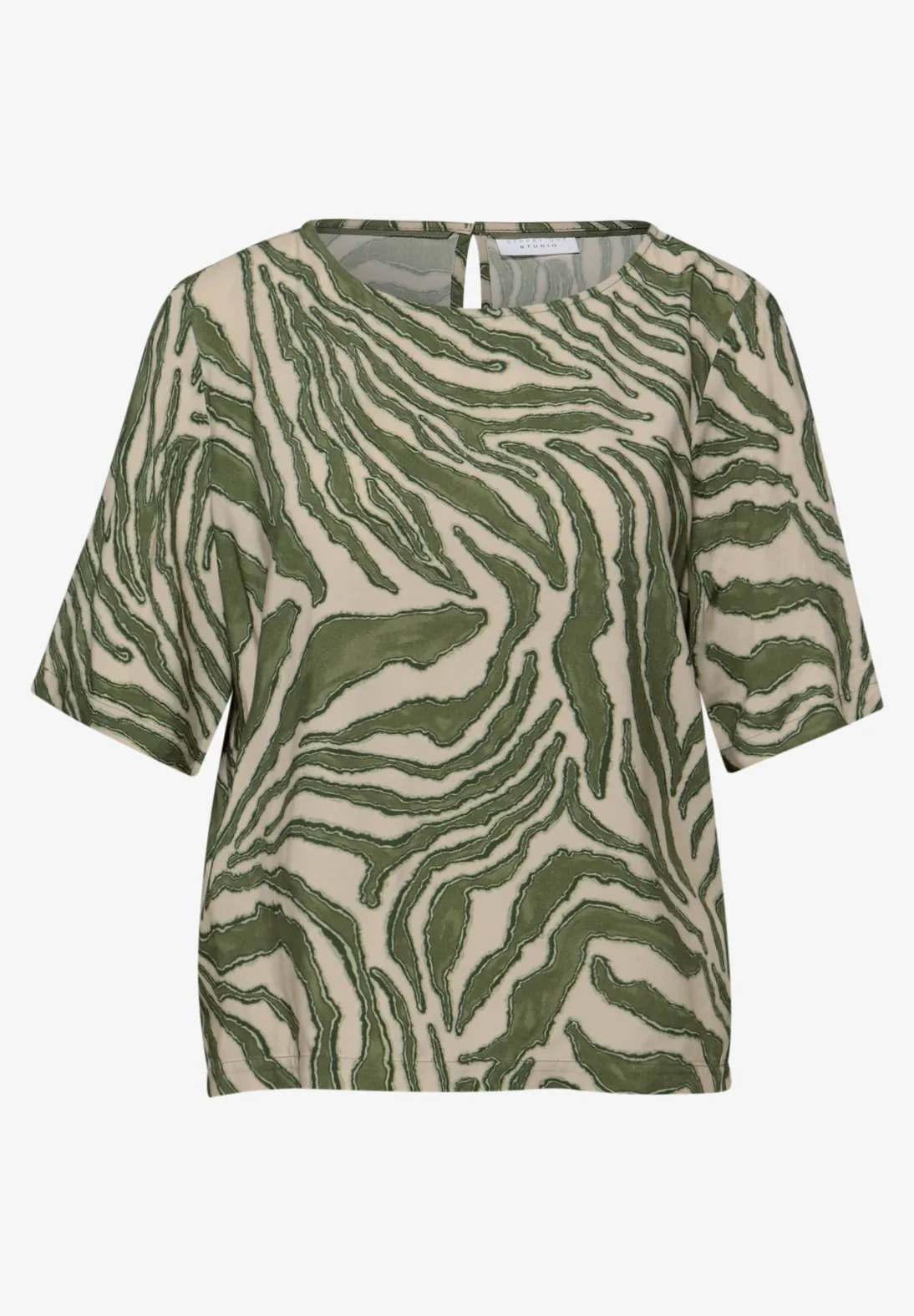 Street One Studio Print Bluse - Lichen Green