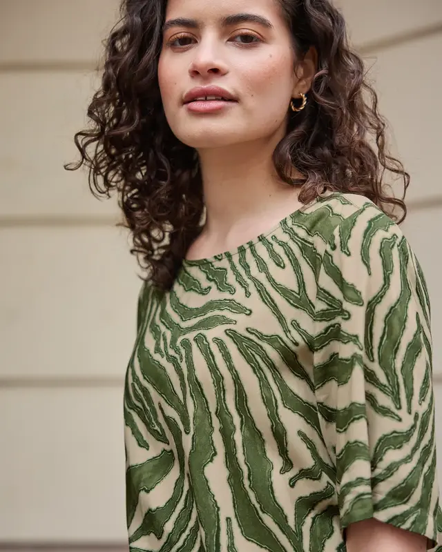 Street One Studio Print Bluse - Lichen Green