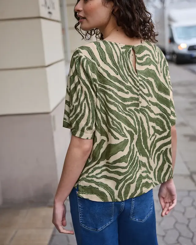 Street One Studio Print Blouse - Lichen Green