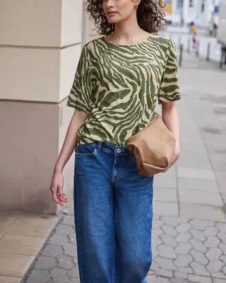 Street One Studio Print Blouse - Lichen Green