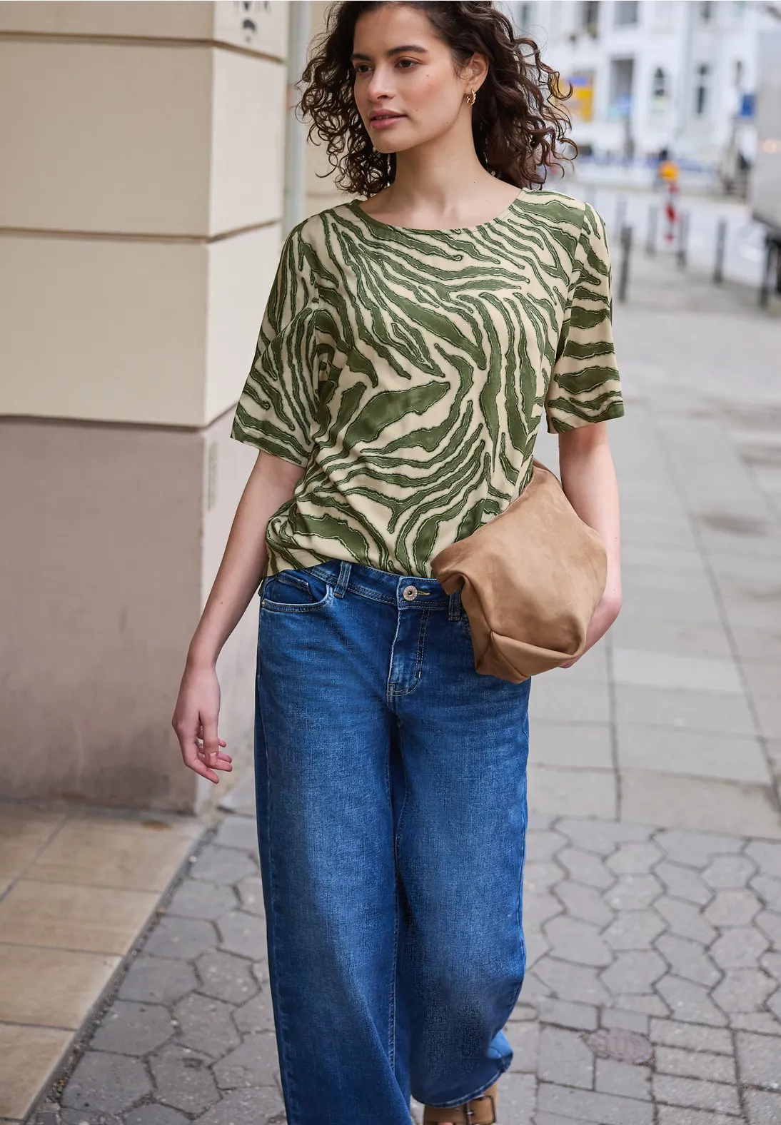 Street One Studio Print Blouse - Lichen Green